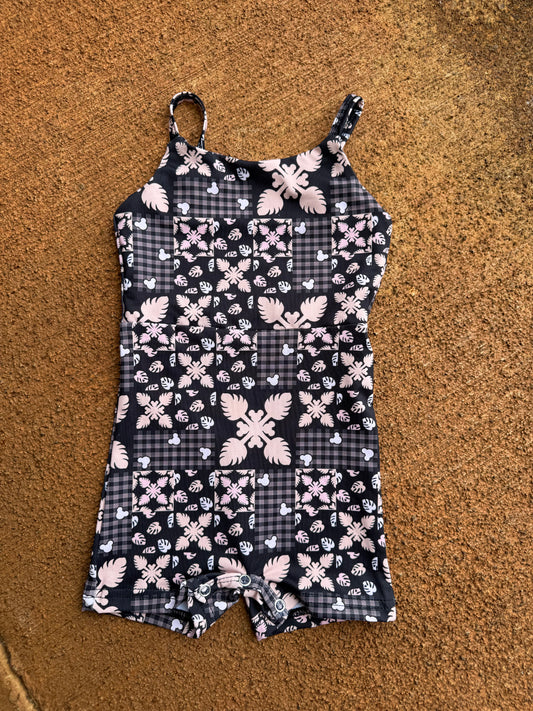 Active Romper Magical Monstera Black collab w/ Novaz Kreationz